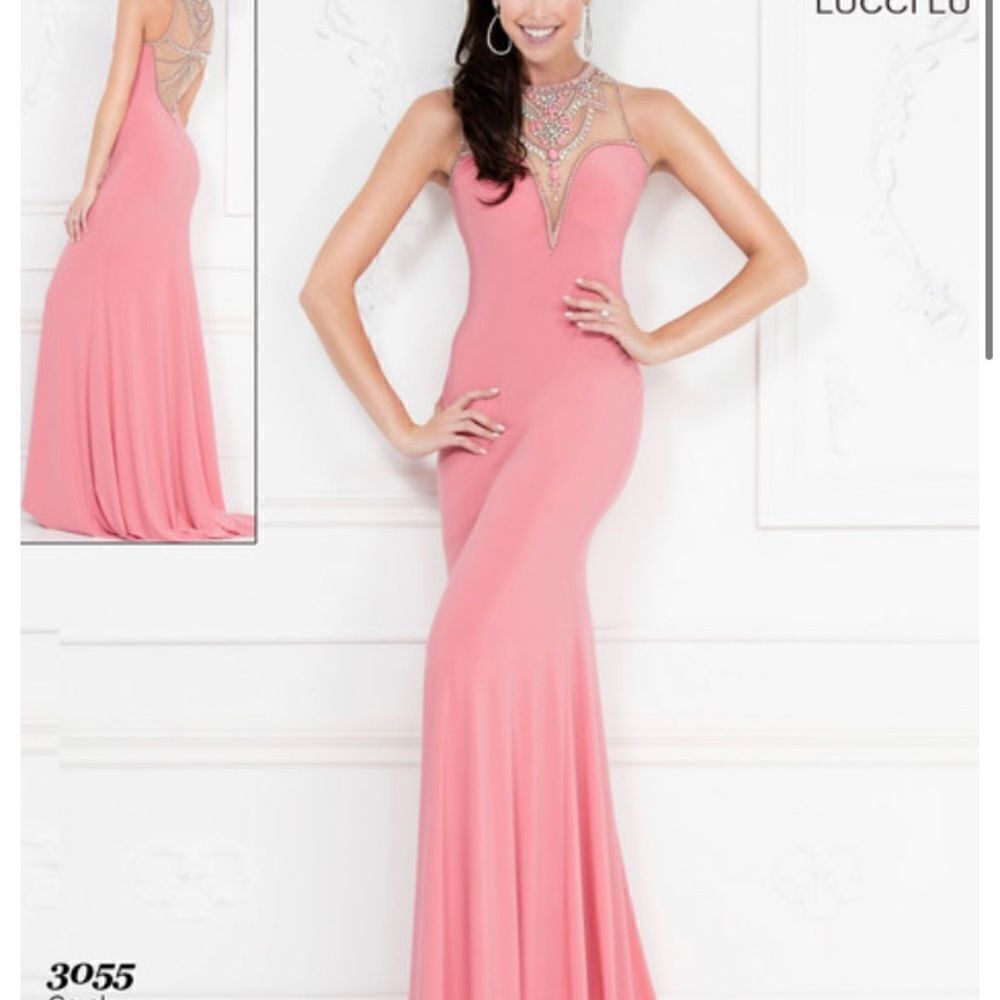 Lucci Lu Prom Maxi beaded Dress Size 10